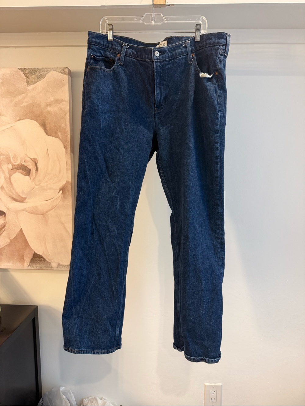 Abercrombie & Fitch women’s curve love Dark Blue Straight Jeans